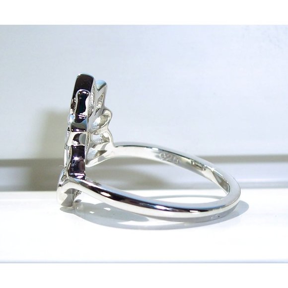 925 STERLING SILVER Large Lotus Flower Ring - Picture 7 of 16